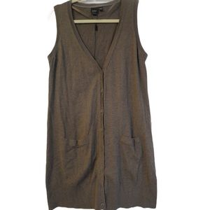 E-Spirit Brown sleeveless cardigan